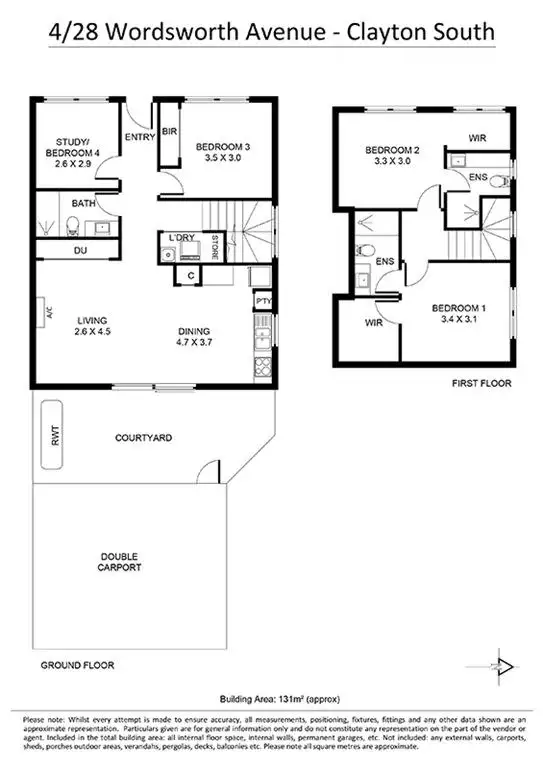 Floorplan of Homely townhouse listing, 4/28 Wordsworth Avenue, Clayton South VIC 3169