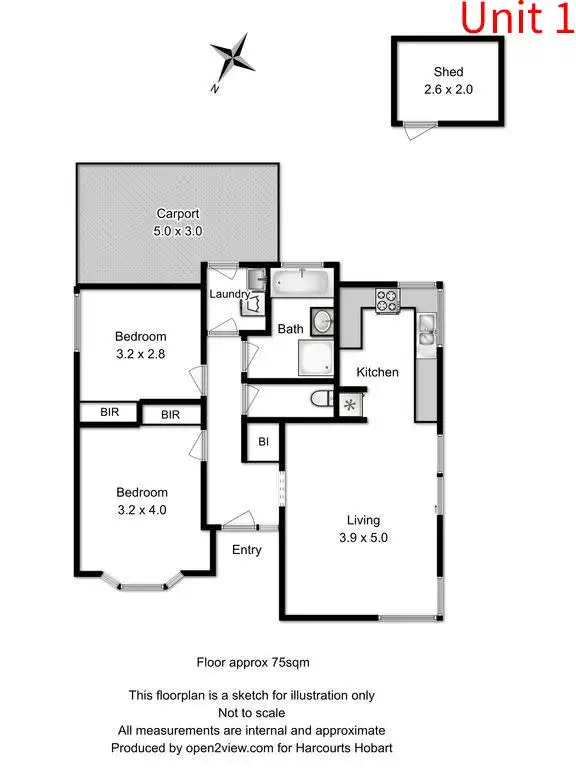 Floorplan of Homely apartment listing, Units 1&2/11-13 Karachi Street, Midway Point TAS 7171