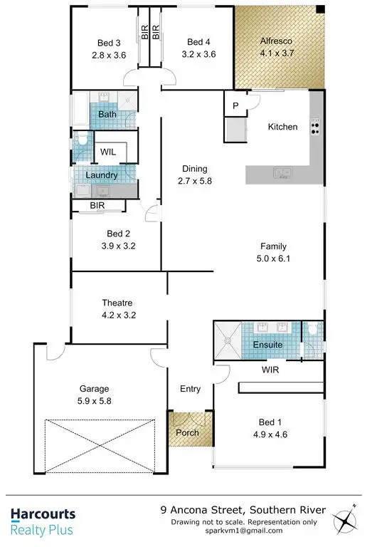 Floorplan of Homely house listing, 9 Ancona Street, Southern River WA 6110
