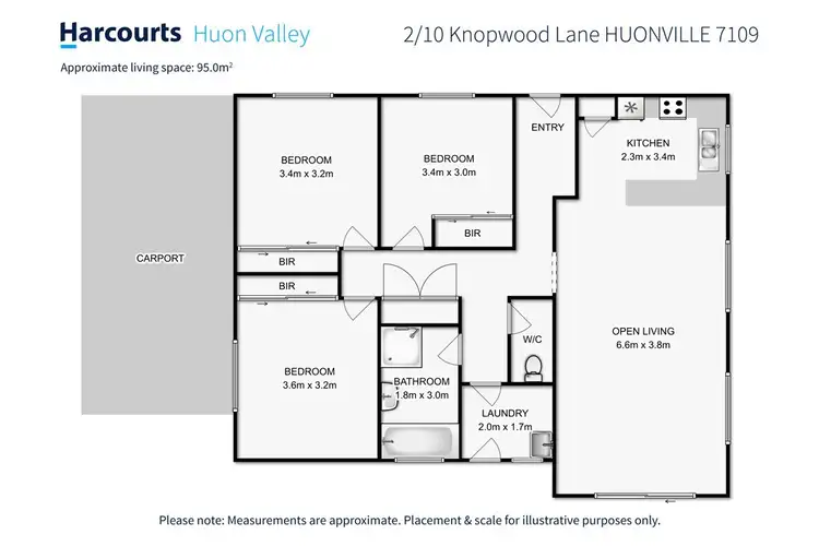 Floorplan of Homely unit listing, 2/10 Knopwood Lane, Huonville TAS 7109