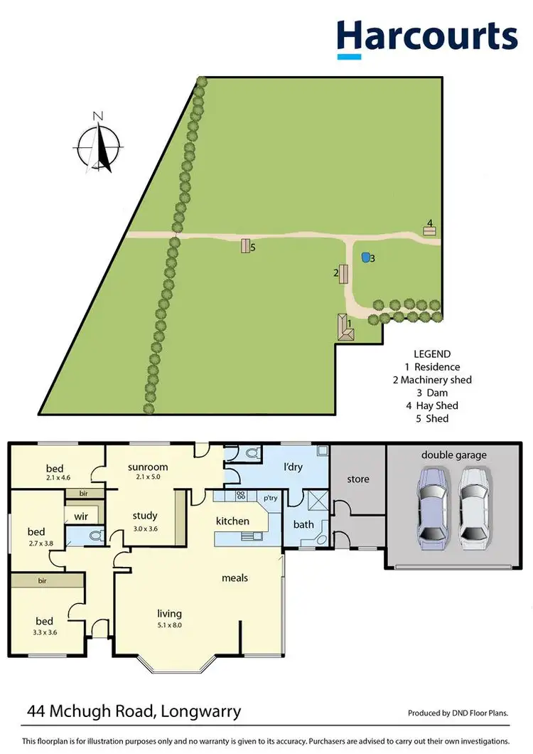 Floorplan of Homely rural property listing, 44 McHugh Road, Longwarry VIC 3816