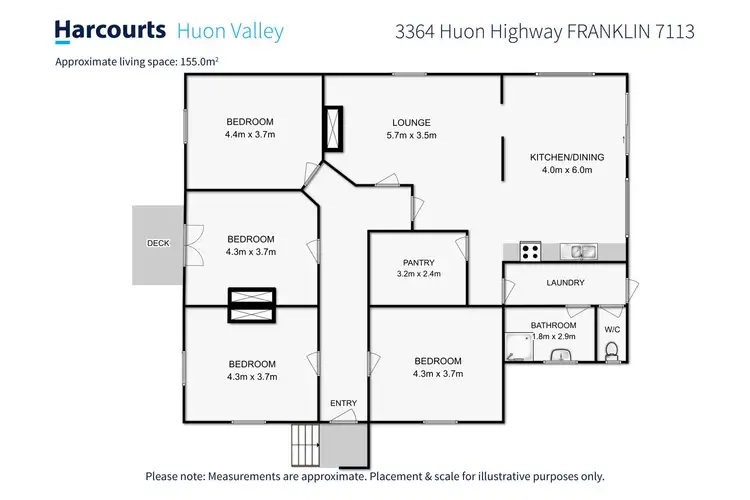 Floorplan of Homely house listing, 3364 Huon Highway, Franklin TAS 7113