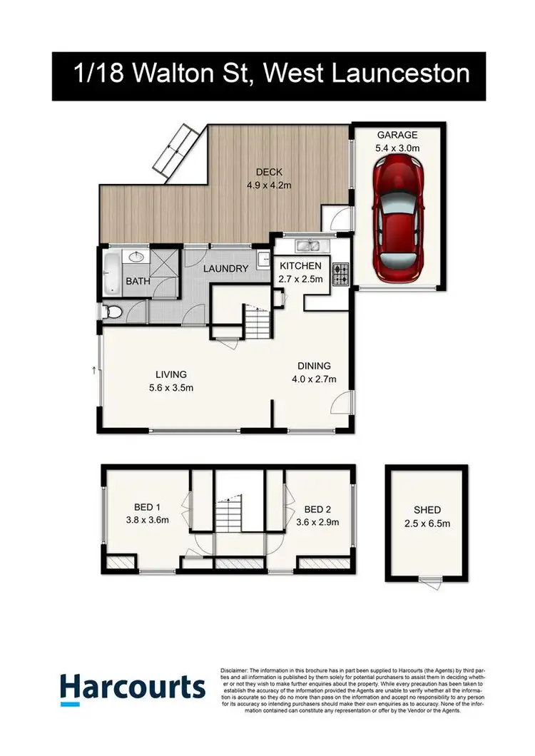 Floorplan of Homely unit listing, 1/18 Walton Street, West Launceston TAS 7250