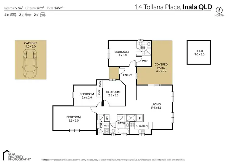 Floorplan of Homely house listing, 14 Tollana Place, Inala QLD 4077