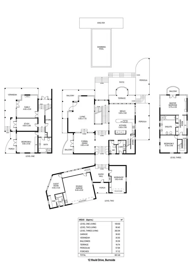 Floorplan of Homely house listing, 12 Ifould Drive, Burnside SA 5066