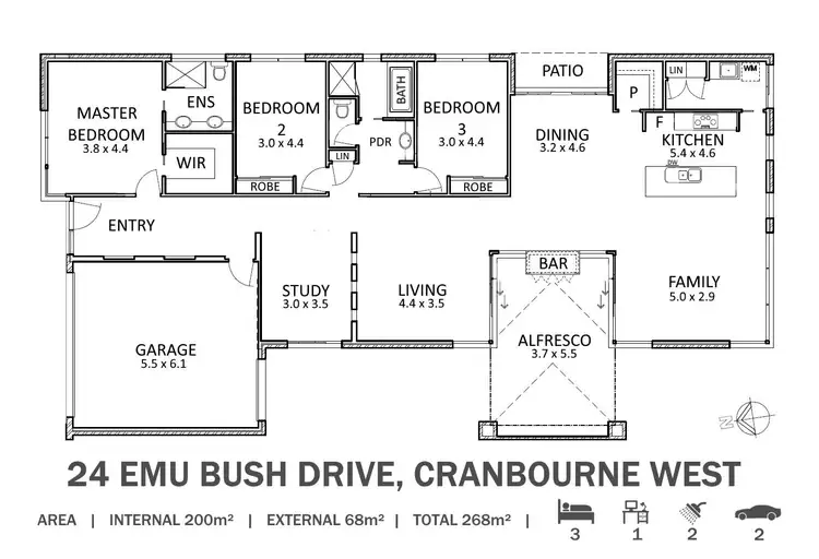 Floorplan of Homely house listing, 24 Emu Bush Drive, Cranbourne West VIC 3977