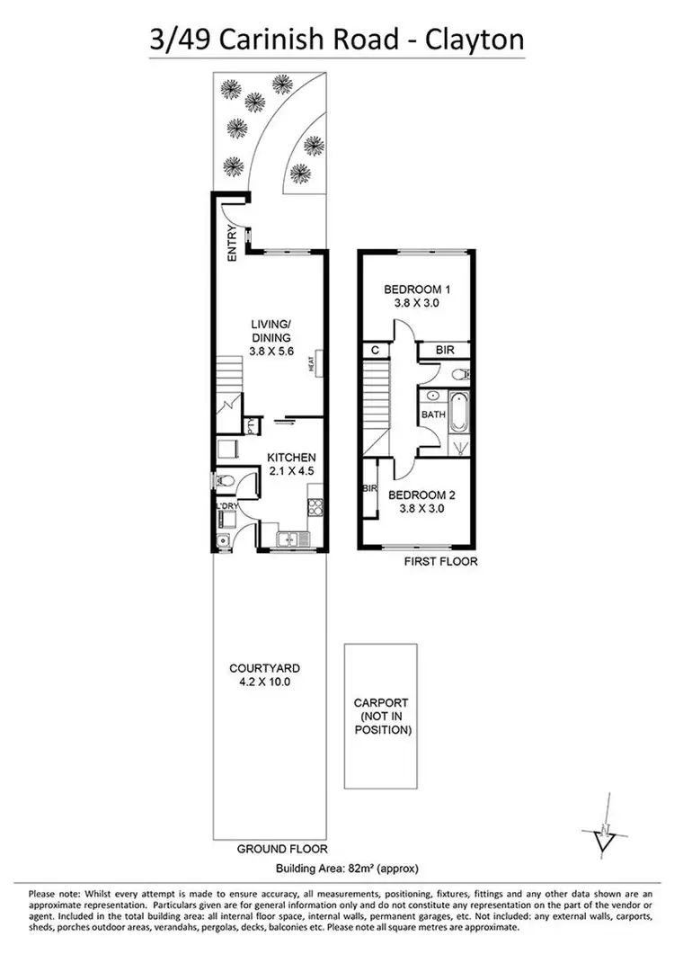 Floorplan of Homely townhouse listing, 3/49 Carinish Road, Clayton VIC 3168