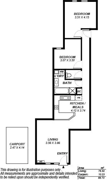 Floorplan of Homely unit listing, 2/11 Royal Place, Adelaide SA 5000