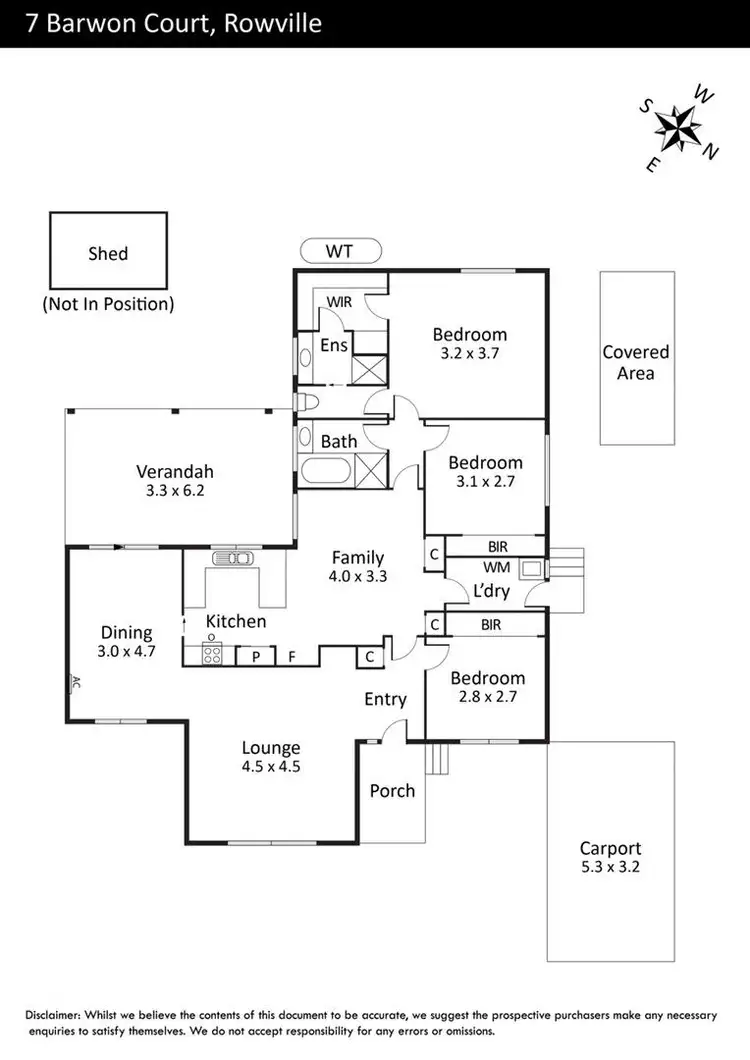 Floorplan of Homely house listing, 7 Barwon Court, Rowville VIC 3178