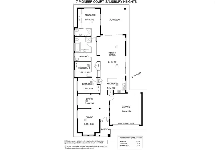Floorplan of Homely house listing, 7 Pioneer Court, Salisbury Heights SA 5109