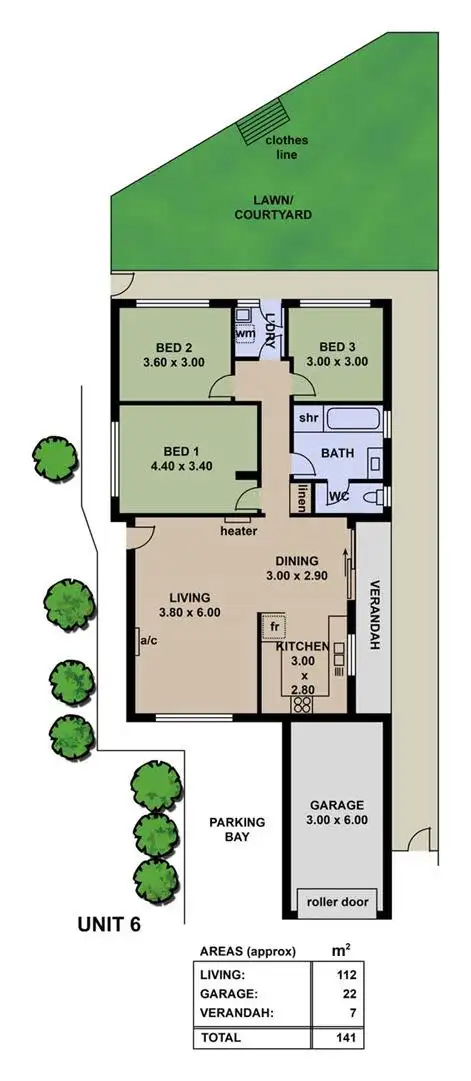 Floorplan of Homely block of units listing, 1 Peera Street, Hallett Cove SA 5158