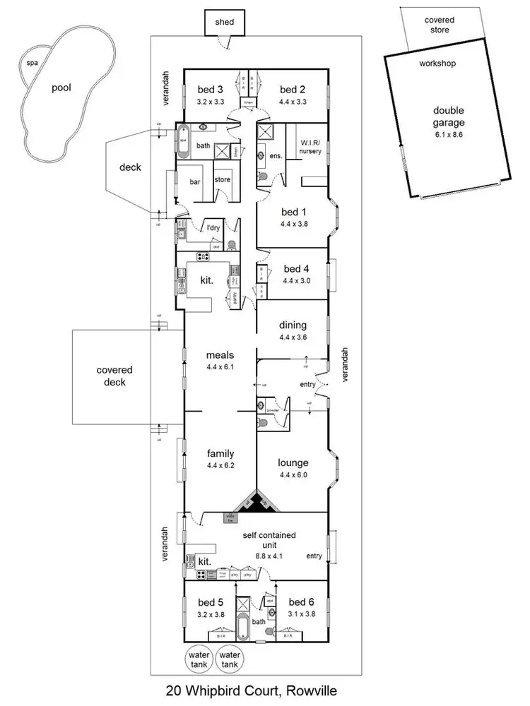 Floorplan of Homely house listing, 20 Whipbird Court, Rowville VIC 3178