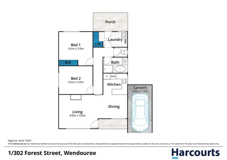 Floorplan of Homely unit listing, 1/302 Forest Street, Wendouree VIC 3355