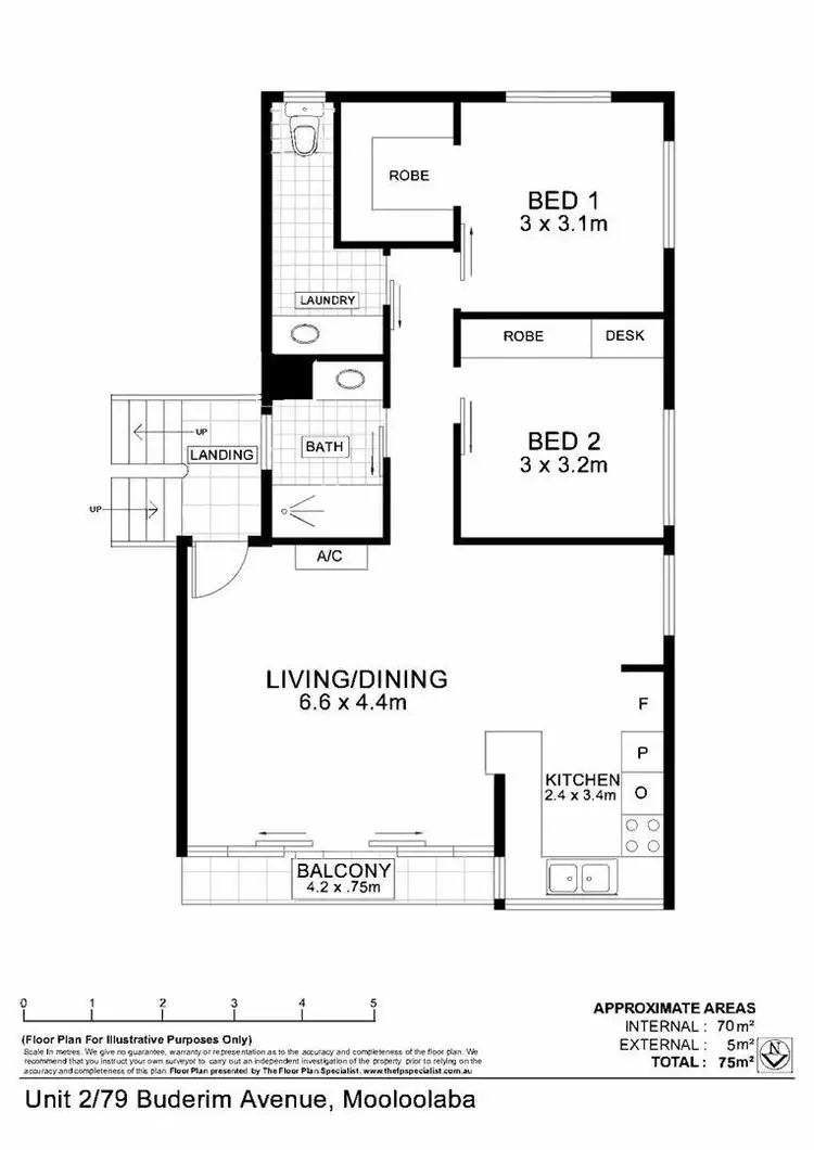 Floorplan of Homely unit listing, 2/79 Buderim Avenue, Mooloolaba QLD 4557