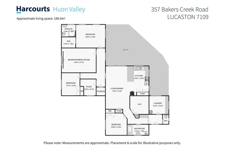 Floorplan of Homely house listing, 357 Bakers Creek Road, Lucaston TAS 7109