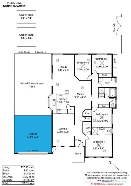 Floorplan of Homely house listing, 14 Lucy Drive, Munno Para West SA 5115
