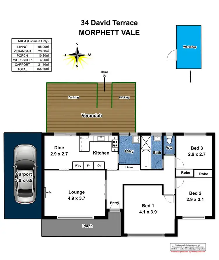 Floorplan of Homely house listing, 34 David Terrace, Morphett Vale SA 5162