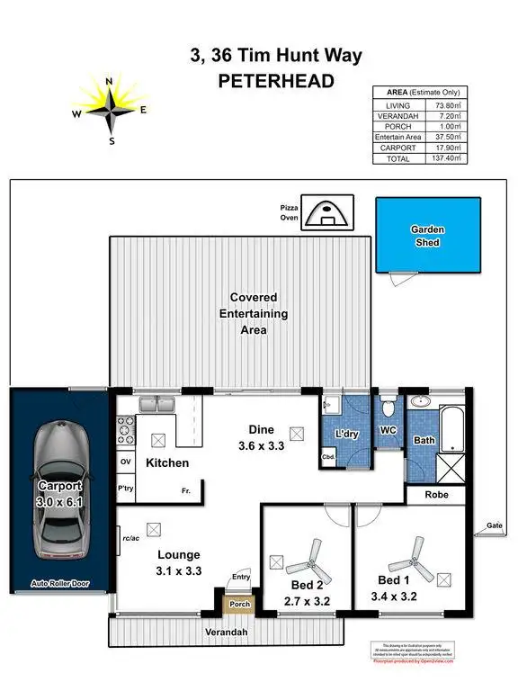 Floorplan of Homely house listing, 3/36 Tim Hunt Way, Peterhead SA 5016