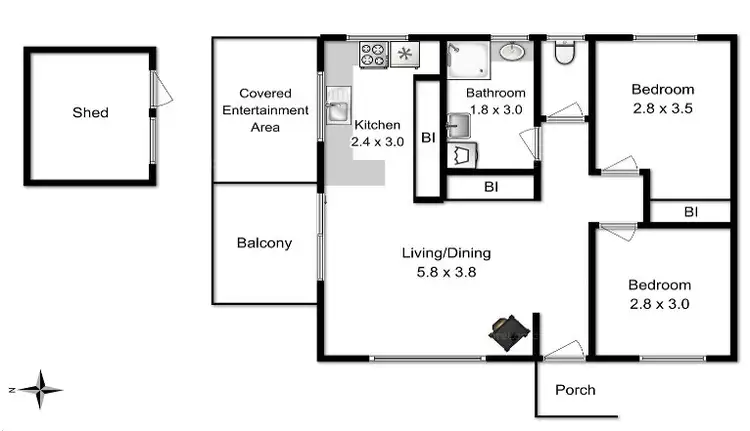 Floorplan of Homely unit listing, 4/12 Vieste Drive, Glenorchy TAS 7010