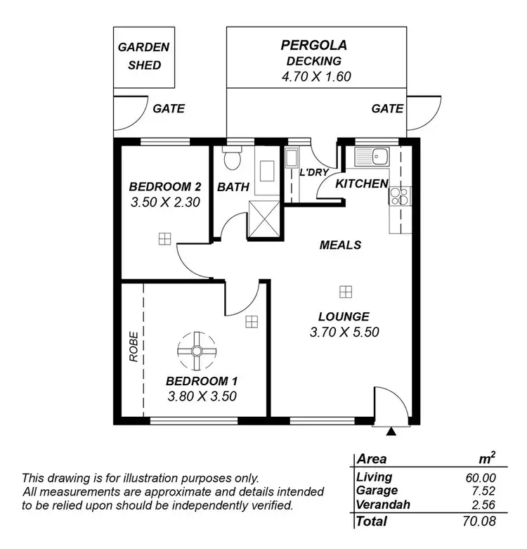 Floorplan of Homely unit listing, 1/17 Cavendish Street, Semaphore SA 5019
