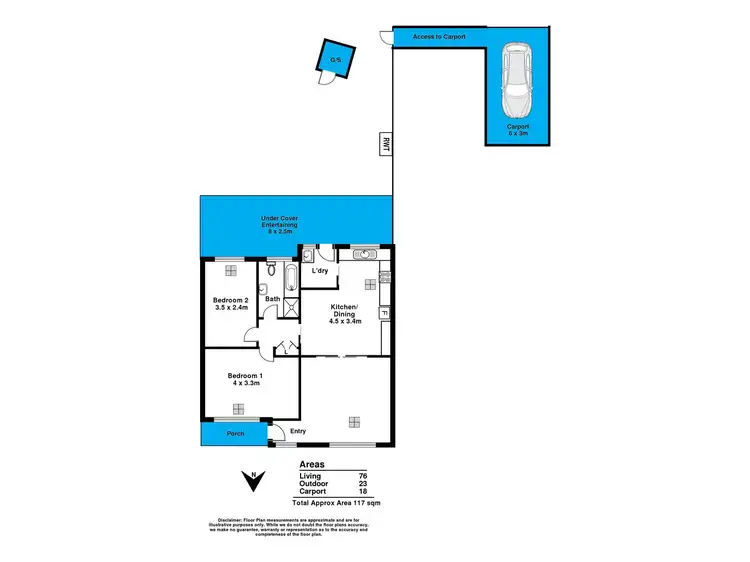 Floorplan of Homely unit listing, 2/3 Norfolk Avenue, Fulham Gardens SA 5024