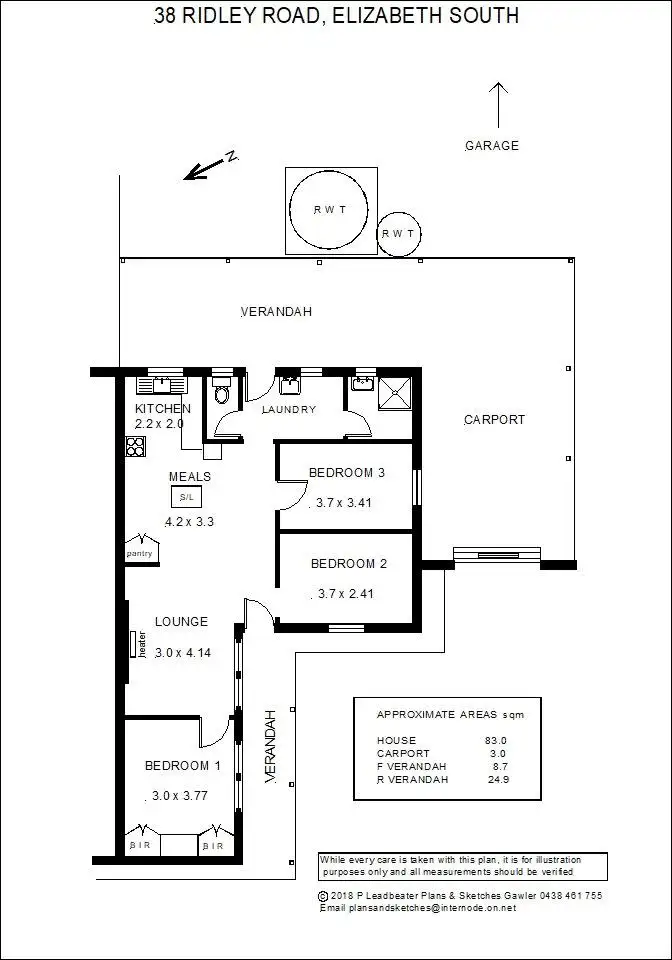Floorplan of Homely semi-detached listing, 38 Ridley Road, Elizabeth South SA 5112
