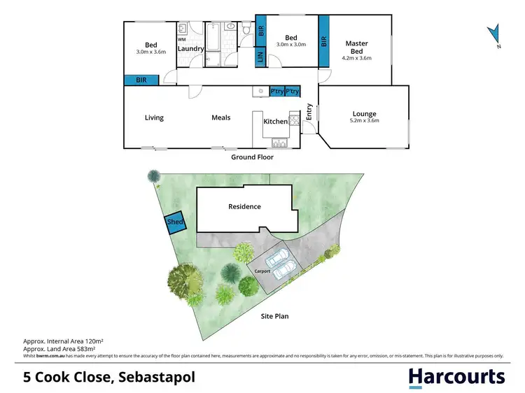 Floorplan of Homely house listing, 5 Cook Close, Sebastopol VIC 3356
