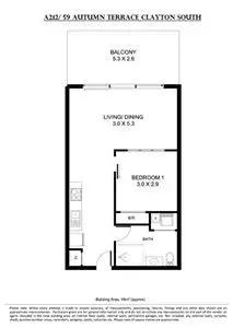 Floorplan of Homely apartment listing, A212/59 Autumn Terrace, Clayton South VIC 3169