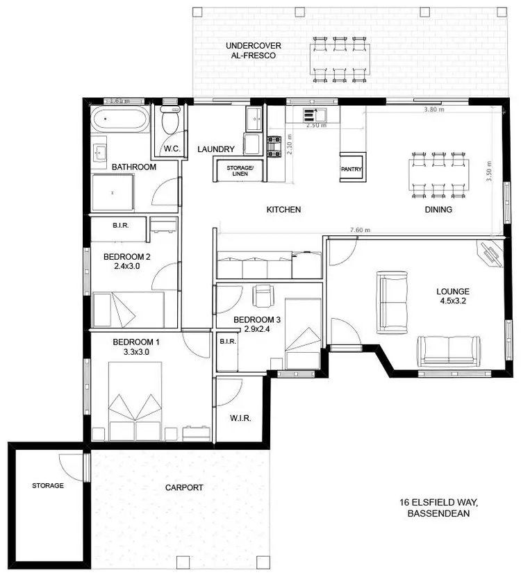Floorplan of Homely house listing, 16 Elsfield Way, Bassendean WA 6054