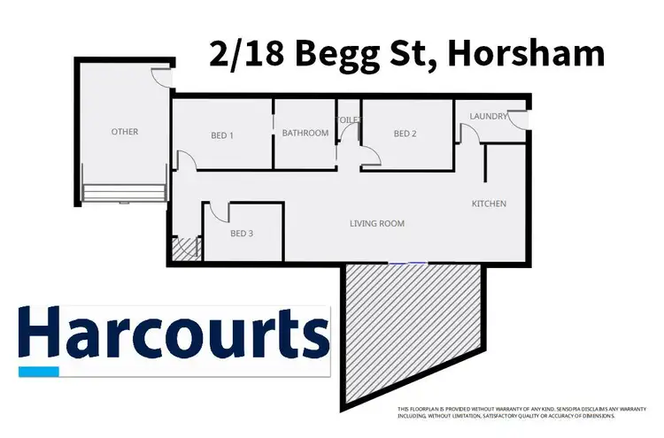 Floorplan of Homely unit listing, 2/18 Begg Street, Horsham VIC 3400