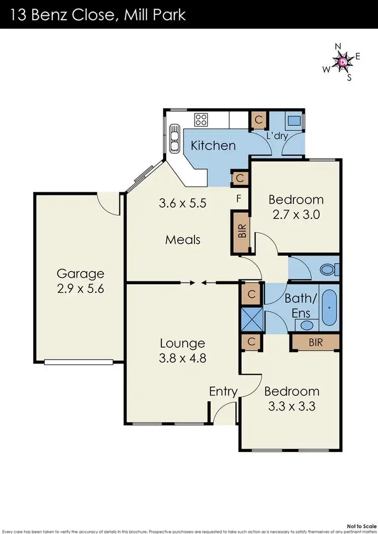 Floorplan of Homely unit listing, 13 Benz Close, Mill Park VIC 3082
