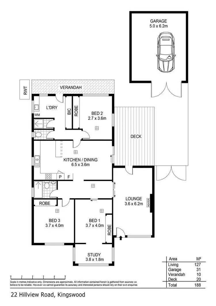 Floorplan of Homely house listing, 22 Hillview Road, Kingswood SA 5062