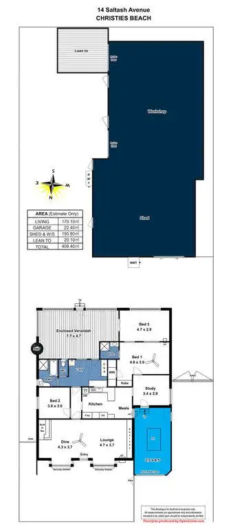 Floorplan of Homely house listing, 14 Saltash Avenue, Christies Beach SA 5165