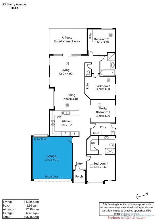 Floorplan of Homely house listing, 23 Cherry Avenue, Direk SA 5110