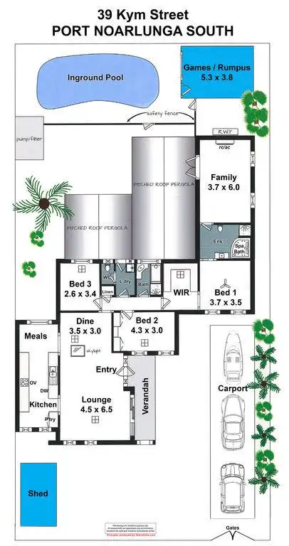 Floorplan of Homely house listing, 39 Kym Street, Port Noarlunga South SA 5167