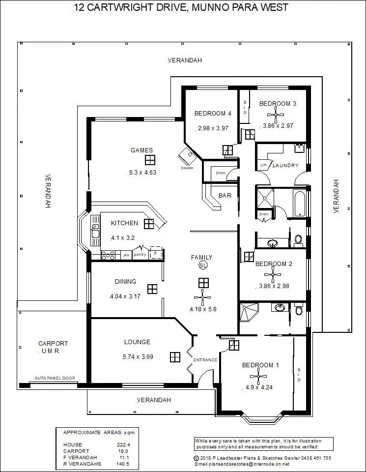 Floorplan of Homely house listing, 12 Cartwright Drive, Munno Para West SA 5115