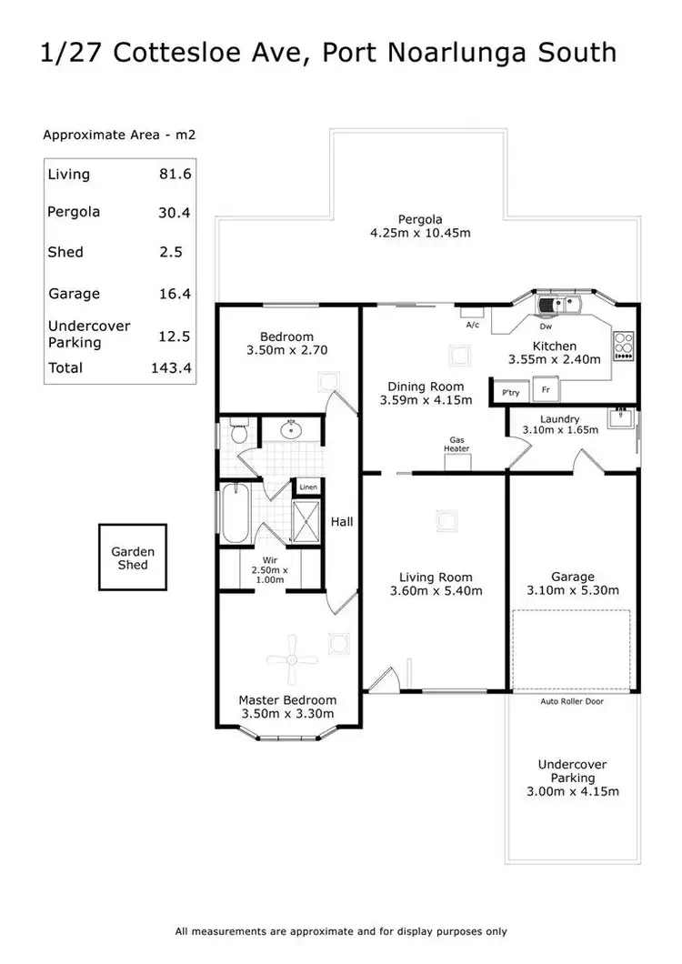Floorplan of Homely unit listing, 1/27 Cottesloe Avenue, Port Noarlunga South SA 5167