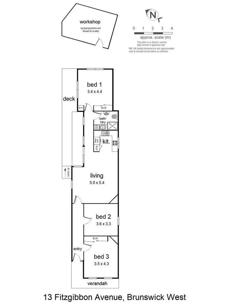 Floorplan of Homely house listing, 13 Fitzgibbon Avenue, Brunswick West VIC 3055