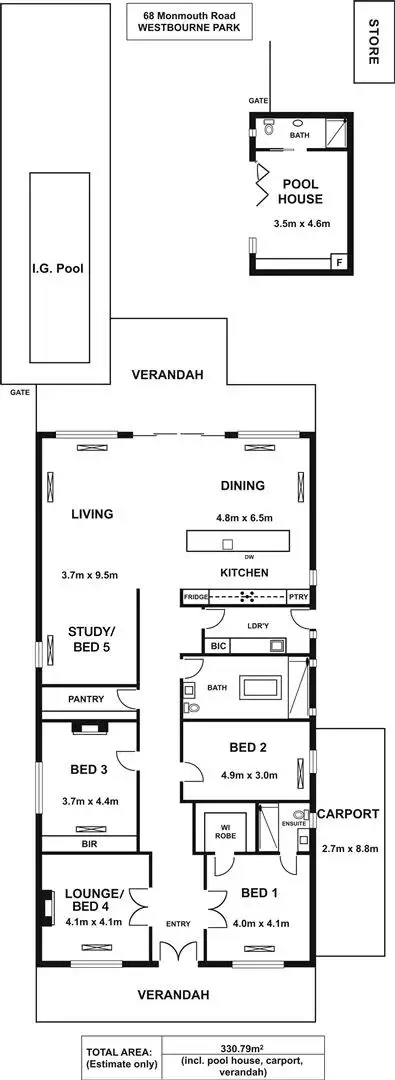 Floorplan of Homely house listing, 68 Monmouth Road, Westbourne Park SA 5041