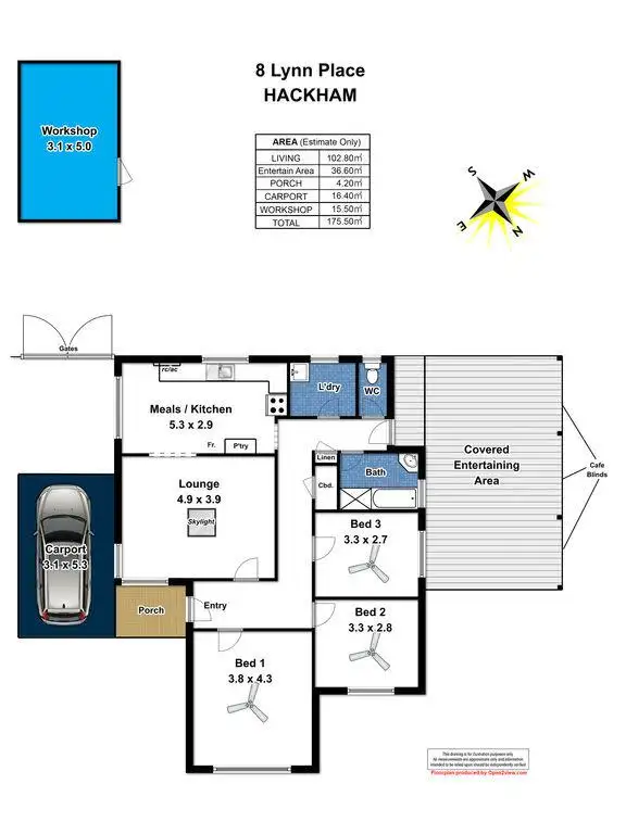 Floorplan of Homely house listing, 8 Lynn Place, Hackham SA 5163