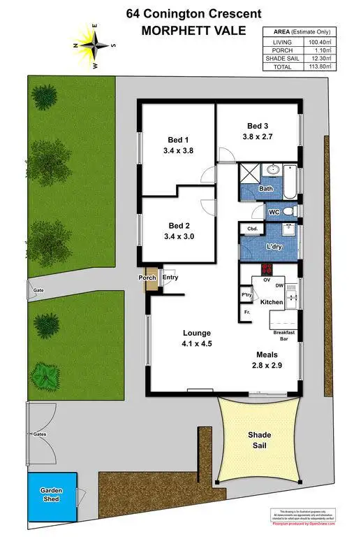 Floorplan of Homely house listing, 64 Conington Crescent, Morphett Vale SA 5162
