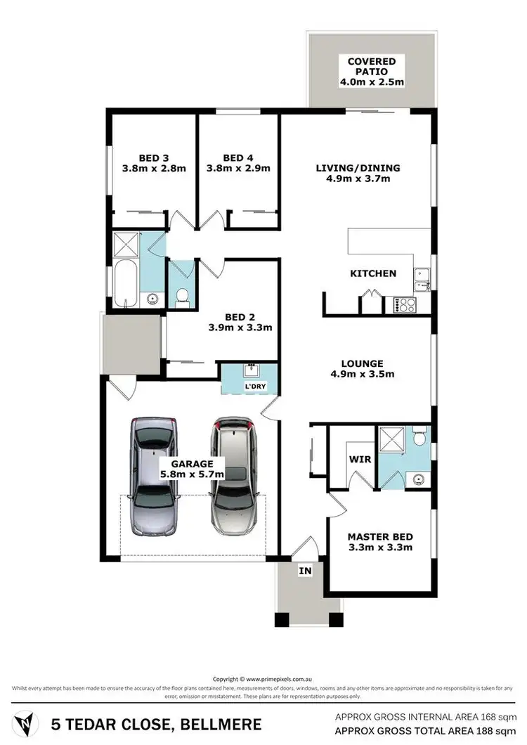 Floorplan of Homely house listing, 5 Tedar Close, Bellmere QLD 4510