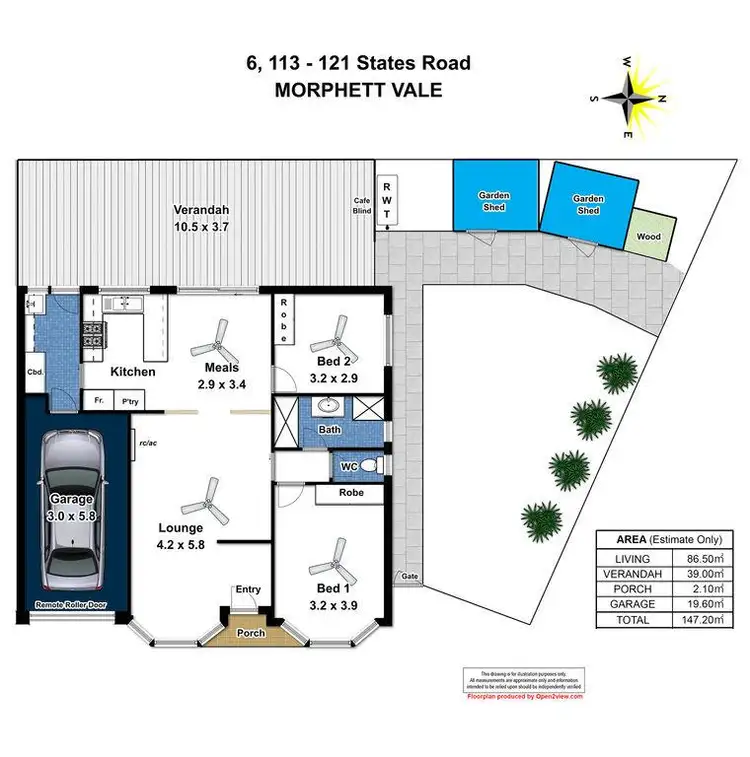 Floorplan of Homely unit listing, 6 / 113 - 121 States Rd, Morphett Vale SA 5162