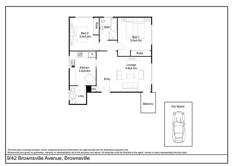 Floorplan of Homely unit listing, 9/42 Brownsville Avenue, Brownsville NSW 2530