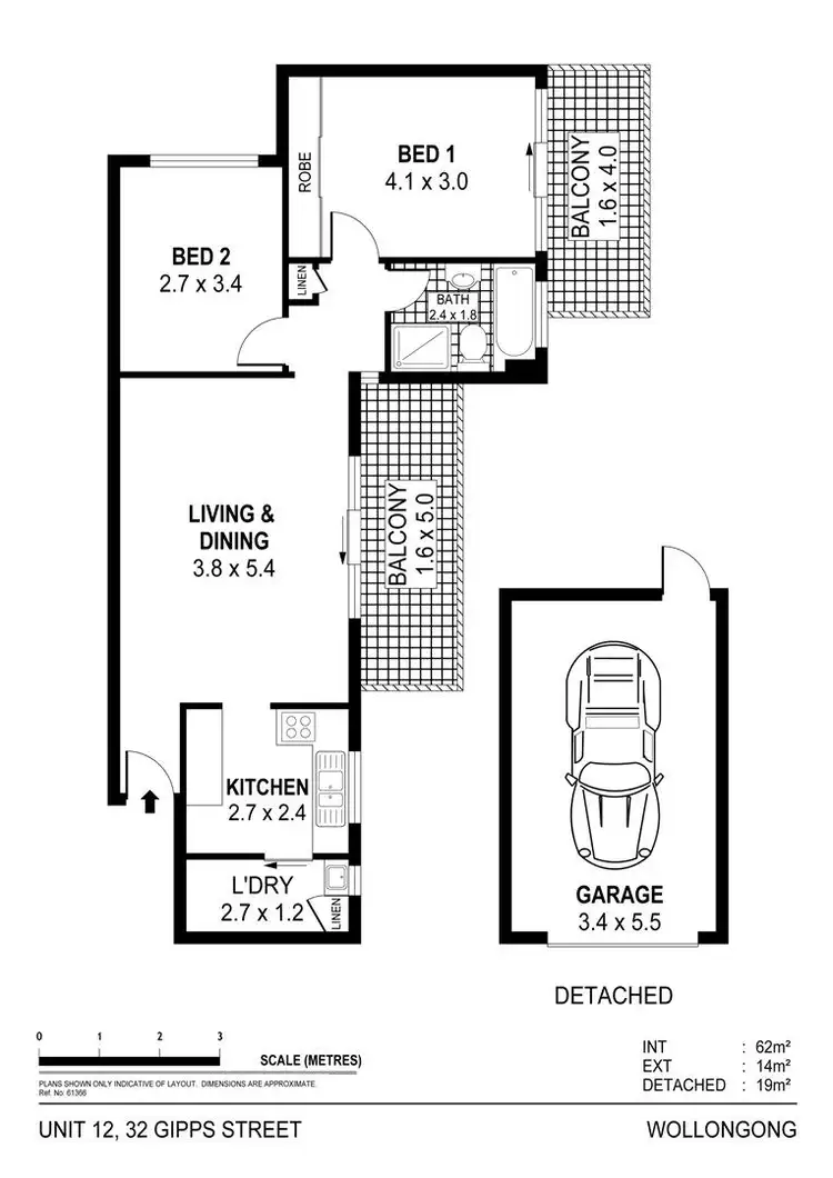 Floorplan of Homely unit listing, 12/32 Gipps Street, Wollongong NSW 2500