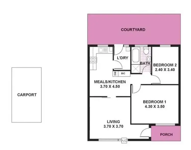 Floorplan of Homely unit listing, 2/32 Hereford Avenue, Trinity Gardens SA 5068