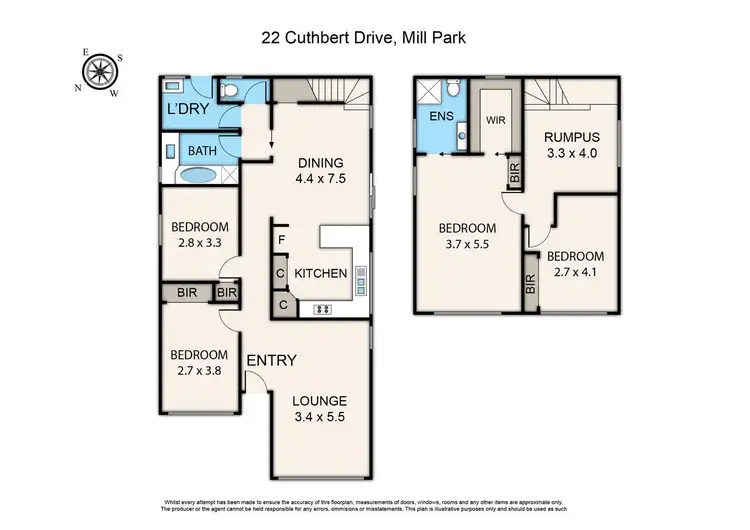 Floorplan of Homely house listing, 22 Cuthbert Drive, Mill Park VIC 3082