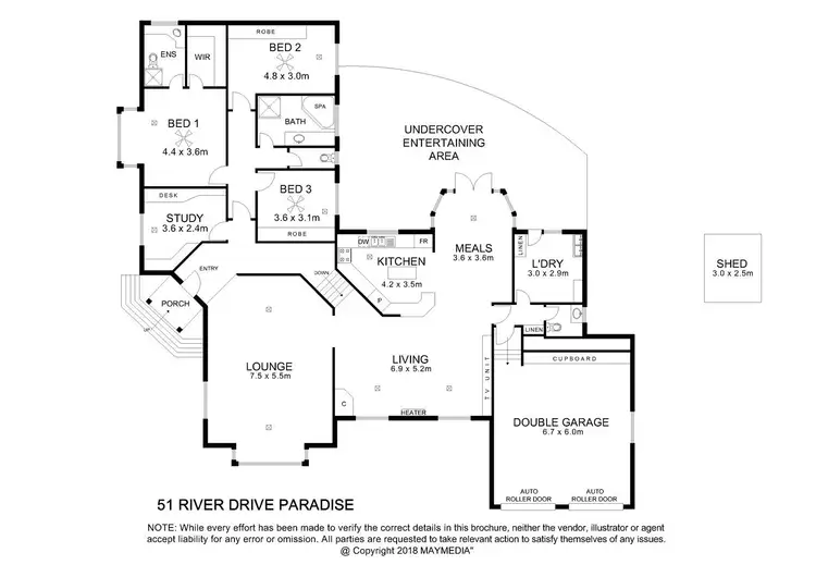 Floorplan of Homely house listing, 51 River Drive, Paradise SA 5075