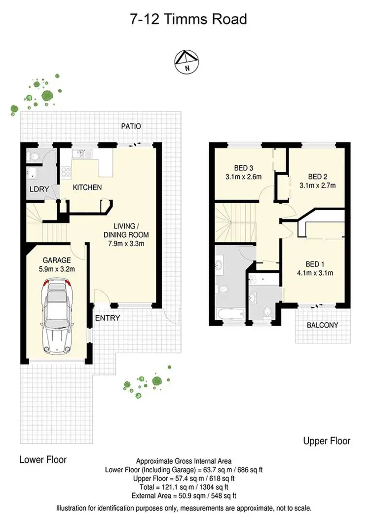 Floorplan of Homely townhouse listing, 7/12 Timms Road, Everton Hills QLD 4053