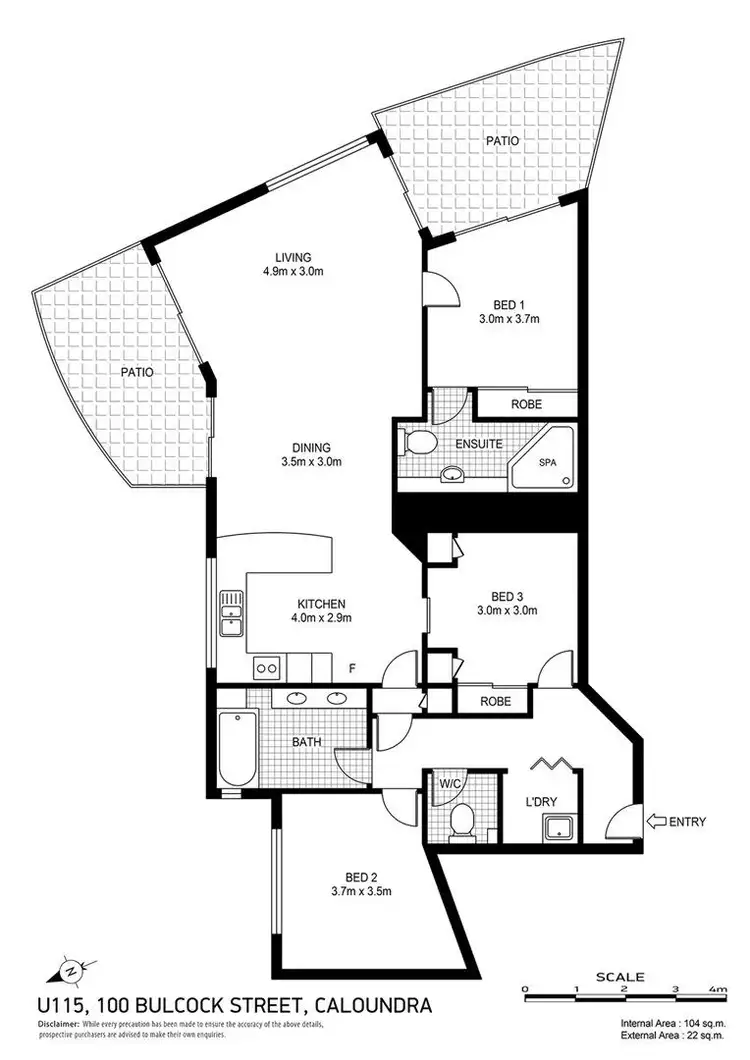 Floorplan of Homely unit listing, 115/100 Bulcock Street, Caloundra QLD 4551